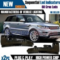 2x Sequential LED Wing Mirror Cover Indicator light Range Rover Sport ..